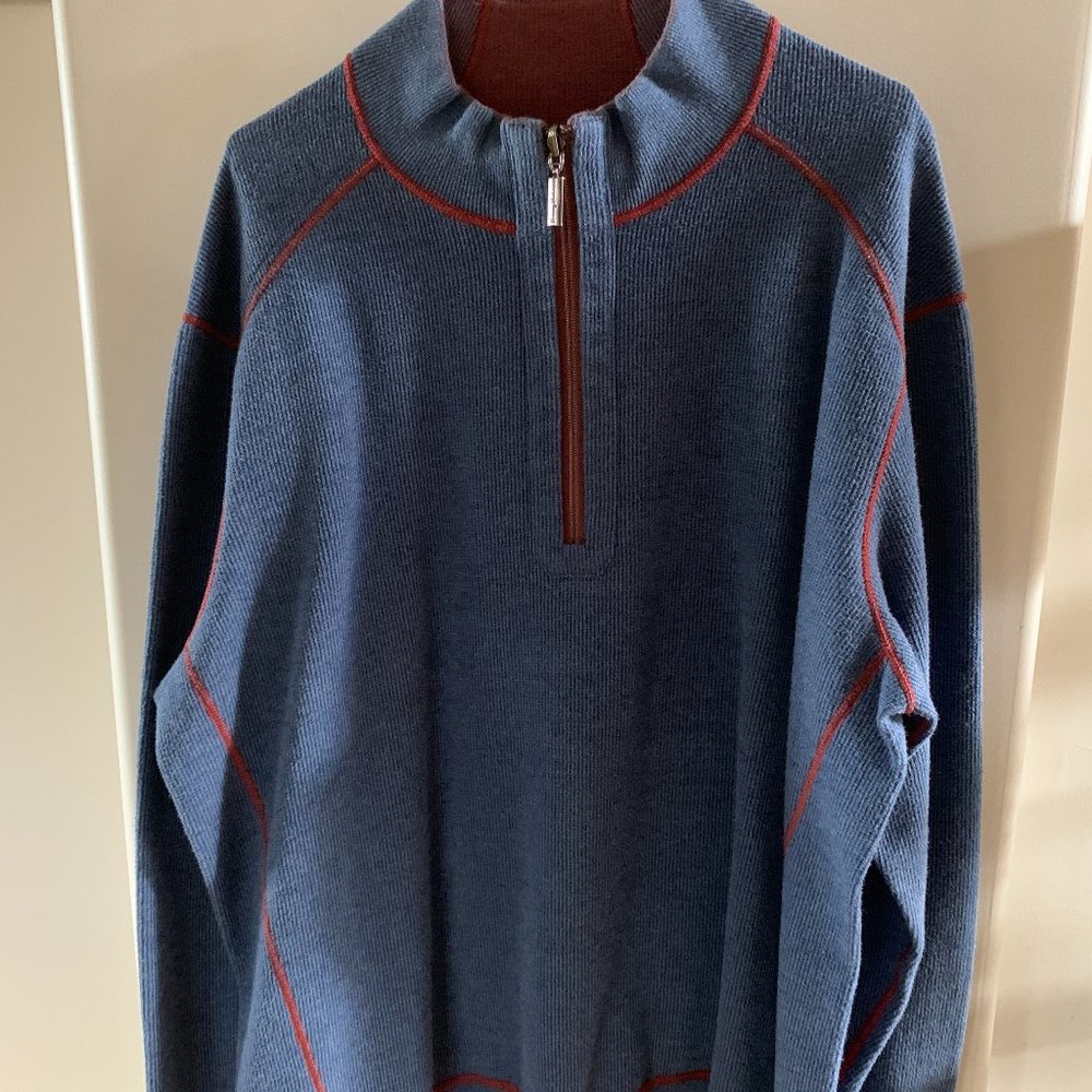 Tommy Bahama 3/4 Zip Long Sleeve Reversible Shirt